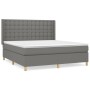 Cama box spring con colchón tela gris oscuro 180x200 cm de vidaXL, Camas y somieres - Ref: Foro24-3132330, Precio: 655,08 €, ...