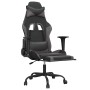 Silla gaming de masaje y reposapiés cuero sintético negro gris en Sillas gaming | Comprar online en Foru.es