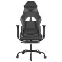 Silla gaming de masaje y reposapiés cuero sintético negro gris en Sillas gaming | Comprar online en Foru.es