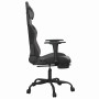 Silla gaming de masaje y reposapiés cuero sintético negro gris en Sillas gaming | Comprar online en Foru.es