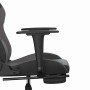 Silla gaming de masaje y reposapiés cuero sintético negro gris en Sillas gaming | Comprar online en Foru.es