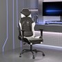 Silla gaming masaje y reposapiés cuero sintético negro blanco en Sillas gaming | Comprar online en Foru.es