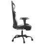 Silla gaming masaje y reposapiés cuero sintético negro blanco en Sillas gaming | Comprar online en Foru.es