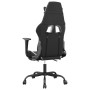 Silla gaming masaje y reposapiés cuero sintético negro blanco en Sillas gaming | Comprar online en Foru.es