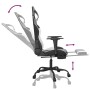 Silla gaming masaje y reposapiés cuero sintético negro blanco en Sillas gaming | Comprar online en Foru.es