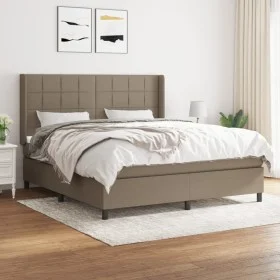 Cama box spring con colchón tela gris taupe 160x200 cm de vidaXL, Camas y somieres - Ref: Foro24-3131445, Precio: 614,24 €, D...