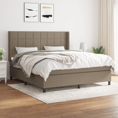 Cama box spring con colchón tela gris taupe 160x200 cm de vidaXL, Camas y somieres - Ref: Foro24-3131445, Precio: 580,70 €, D...