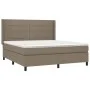Cama box spring con colchón tela gris taupe 160x200 cm de vidaXL, Camas y somieres - Ref: Foro24-3131445, Precio: 614,24 €, D...