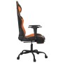 Silla gaming masaje y reposapiés cuero sintético negro naranja en Sillas gaming | Comprar online en Foru.es