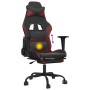Silla gaming masaje reposapiés cuero sintético negro rojo tinto en Sillas gaming | Comprar online en Foru.es