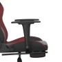 Silla gaming masaje reposapiés cuero sintético negro rojo tinto en Sillas gaming | Comprar online en Foru.es