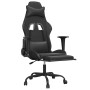 Silla gaming de masaje y reposapiés cuero sintético negro en Sillas gaming | Comprar online en Foru.es