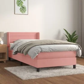 Box spring bed with pink velvet mattress 80x200 cm by vidaXL, Beds and slatted bases - Ref: Foro24-3130990, Price: 270,87 €, ...