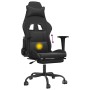 Silla gaming de masaje y reposapiés cuero sintético negro en Sillas gaming | Comprar online en Foru.es