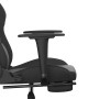 Silla gaming de masaje y reposapiés cuero sintético negro en Sillas gaming | Comprar online en Foru.es