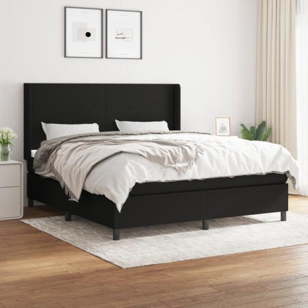 Cama box spring con colchón tela negro 160x200 cm de vidaXL, Camas y somieres - Ref: Foro24-3131283, Precio: 589,79 €, Descue...