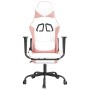 Silla gaming masaje y reposapiés cuero sintético blanco y rosa en Sillas gaming | Comprar online en Foru.es