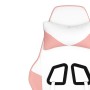 Silla gaming masaje y reposapiés cuero sintético blanco y rosa en Sillas gaming | Comprar online en Foru.es