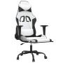 Silla gaming masaje y reposapiés cuero sintético negro blanco en Sillas gaming | Comprar online en Foru.es