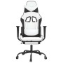 Silla gaming masaje y reposapiés cuero sintético negro blanco en Sillas gaming | Comprar online en Foru.es
