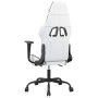Silla gaming masaje y reposapiés cuero sintético negro blanco en Sillas gaming | Comprar online en Foru.es