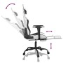 Silla gaming masaje y reposapiés cuero sintético negro blanco en Sillas gaming | Comprar online en Foru.es