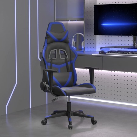 Silla gaming de masaje cuero sintético negro y azul en Sillas gaming | Comprar online en Foru.es