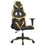 Silla gaming de masaje cuero sintético negro y dorado en Sillas gaming | Comprar online en Foru.es