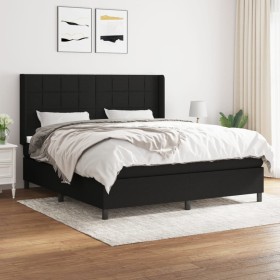 Cama box spring con colchón tela negro 160x200 cm de vidaXL, Camas y somieres - Ref: Foro24-3131443, Precio: 579,60 €, Descue...