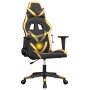 Silla gaming de masaje cuero sintético negro y dorado en Sillas gaming | Comprar online en Foru.es