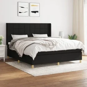 Cama box spring con colchón tela negro 160x200 cm de vidaXL, Camas y somieres - Ref: Foro24-3132003, Precio: 610,94 €, Descue...