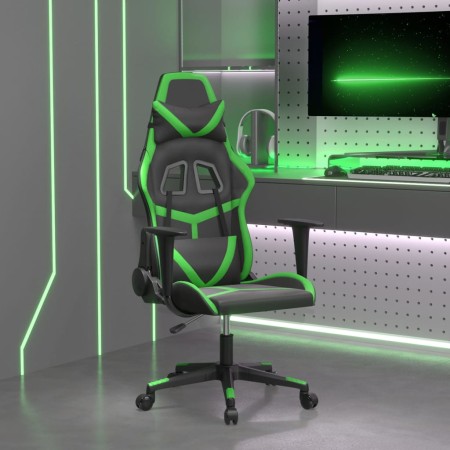 Silla gaming de masaje cuero sintético negro y verde en Sillas gaming | Comprar online en Foru.es