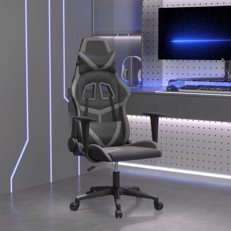 Silla gaming de masaje cuero sintético negro y gris en Sillas gaming | Comprar online en Foru.es