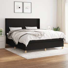 Cama box spring con colchón tela negro 160x200 cm de vidaXL, Camas y somieres - Ref: Foro24-3131843, Precio: 601,16 €, Descue...