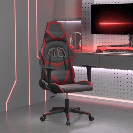 Silla gaming de masaje cuero sintético negro y rojo vino tinto en Sillas gaming | Comprar online en Foru.es