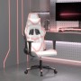 Silla gaming de masaje cuero sintético blanco y rosa en Sillas gaming | Comprar online en Foru.es