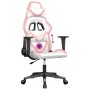 Silla gaming de masaje cuero sintético blanco y rosa en Sillas gaming | Comprar online en Foru.es