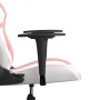 Silla gaming de masaje cuero sintético blanco y rosa en Sillas gaming | Comprar online en Foru.es