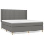 Cama box spring con colchón tela gris oscuro 180x200 cm de vidaXL, Camas y somieres - Ref: Foro24-3132170, Precio: 647,34 €, ...