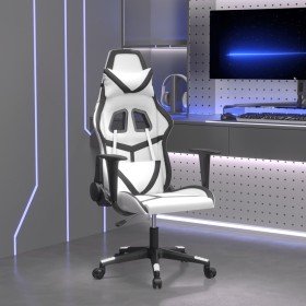 Silla gaming de masaje cuero sintético blanco y negro en Sillas gaming | Comprar online en Foru.es