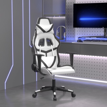 Silla gaming de masaje cuero sintético blanco y negro en Sillas gaming | Comprar online en Foru.es