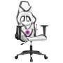Silla gaming de masaje cuero sintético blanco y negro en Sillas gaming | Comprar online en Foru.es