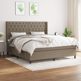 Cama box spring con colchón tela gris taupe 160x200 cm de vidaXL, Camas y somieres - Ref: Foro24-3131685, Precio: 647,18 €, D...