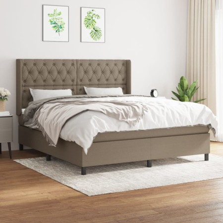 Cama box spring con colchón tela gris taupe 160x200 cm de vidaXL, Camas y somieres - Ref: Foro24-3131685, Precio: 647,18 €, D...