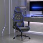 Silla gaming de masaje y reposapiés cuero sintético negro azul en Sillas gaming | Comprar online en Foru.es