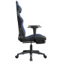 Silla gaming de masaje y reposapiés cuero sintético negro azul en Sillas gaming | Comprar online en Foru.es