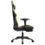 Silla gaming masaje y reposapiés cuero sintético negro dorado en Sillas gaming | Comprar online en Foru.es
