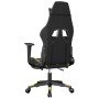 Silla gaming masaje y reposapiés cuero sintético negro dorado en Sillas gaming | Comprar online en Foru.es