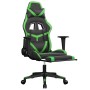 Silla gaming de masaje y reposapiés cuero sintético negro verde en Sillas gaming | Comprar online en Foru.es