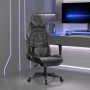 Silla gaming de masaje y reposapiés cuero sintético negro gris en Sillas gaming | Comprar online en Foru.es